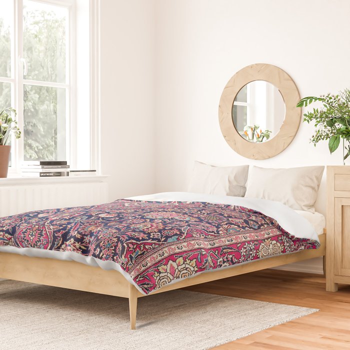 Kashan Central Persian Rug Print Duvet Cover Gallery Image 2