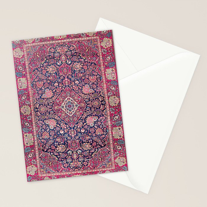 Kashan Central Persian Rug Print Stationery Card Gallery Image 2
