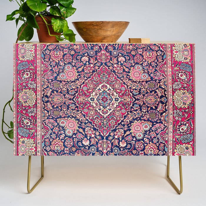 Kashan Central Persian Rug Print Credenza Gallery Image 1