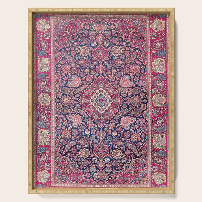 Kashan Central Persian Rug Print Serving Tray Gallery Image 1