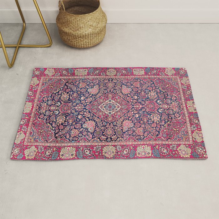 Kashan Central Persian Rug Print Rug Gallery Image 1