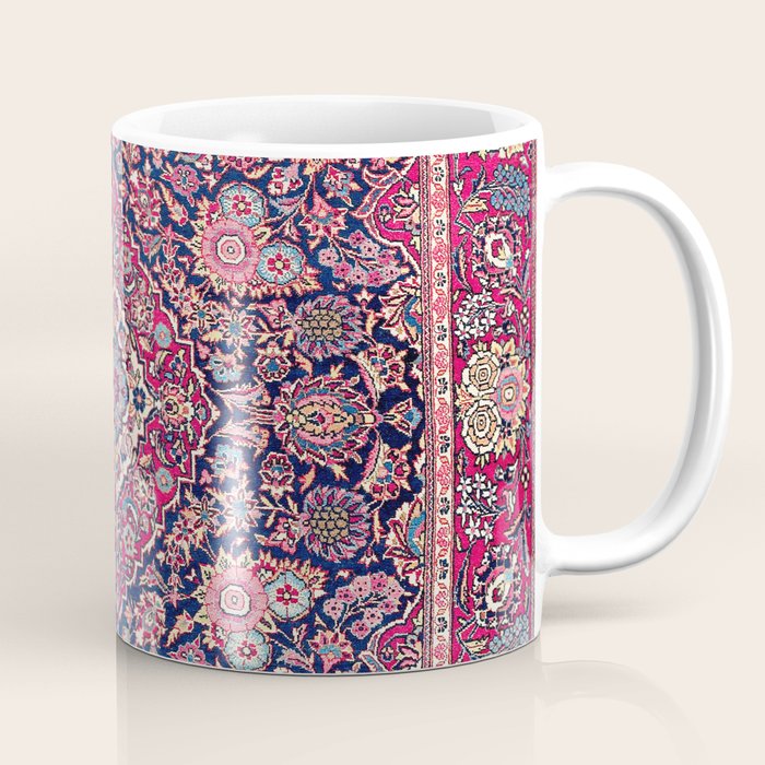 Kashan Central Persian Rug Print Coffee Mug Gallery Image 1