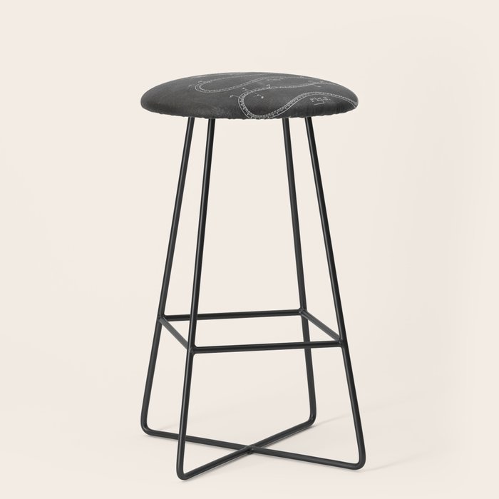 Baseball Patent - Softball Art - Black Chalkboard Stool Gallery Image 1