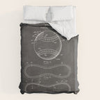 Baseball Patent - Softball Art - Black Chalkboard Duvet Cover Gallery Image 6