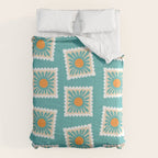 Vintage flower postage stamp pattern Comforter Gallery Image 6