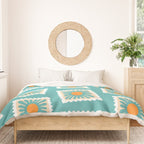 Vintage flower postage stamp pattern Duvet Cover Gallery Image 3