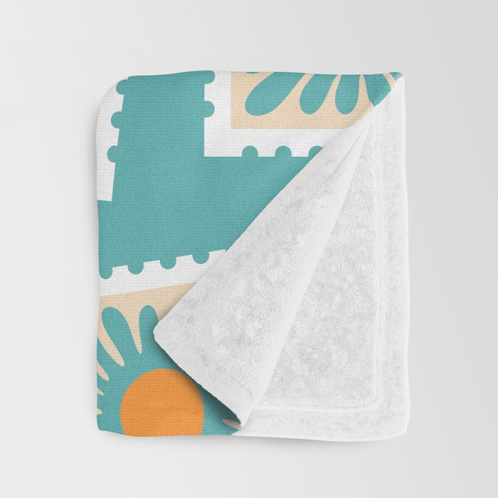 Vintage flower postage stamp pattern Throw Blanket Gallery Image 3