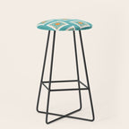 Vintage flower postage stamp pattern Stool Gallery Image 1