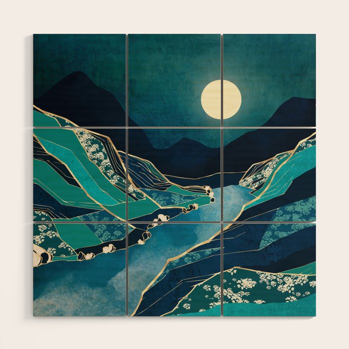 Spring River Night Wood Wall Art Gallery Image 1