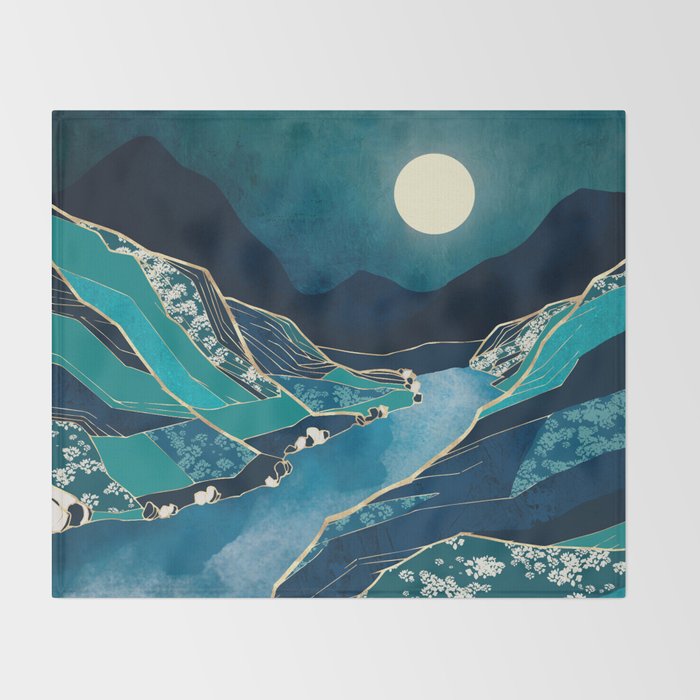 Spring River Night Throw Blanket Gallery Image 2