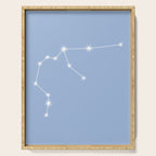 Aquarius Zodiac Star Constellation Line Art Sky Blue Serving Tray Gallery Image 1