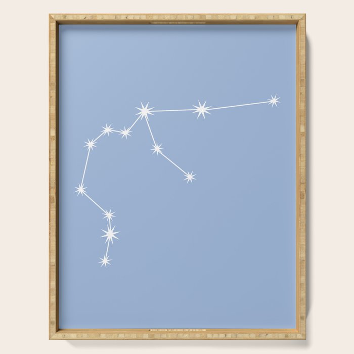 Aquarius Zodiac Star Constellation Line Art Sky Blue Serving Tray Gallery Image 1