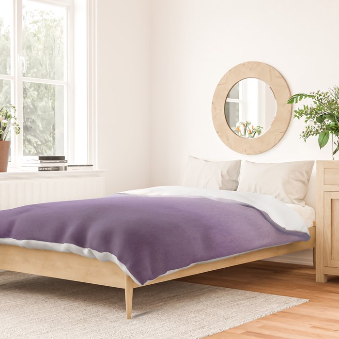 Inspired by Pantone Chive Blossom Purple 18-3634 Watercolor Abstract Art Duvet Cover Gallery Image 2