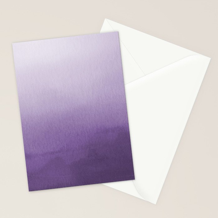 Inspired by Pantone Chive Blossom Purple 18-3634 Watercolor Abstract Art Stationery Card Gallery Image 2