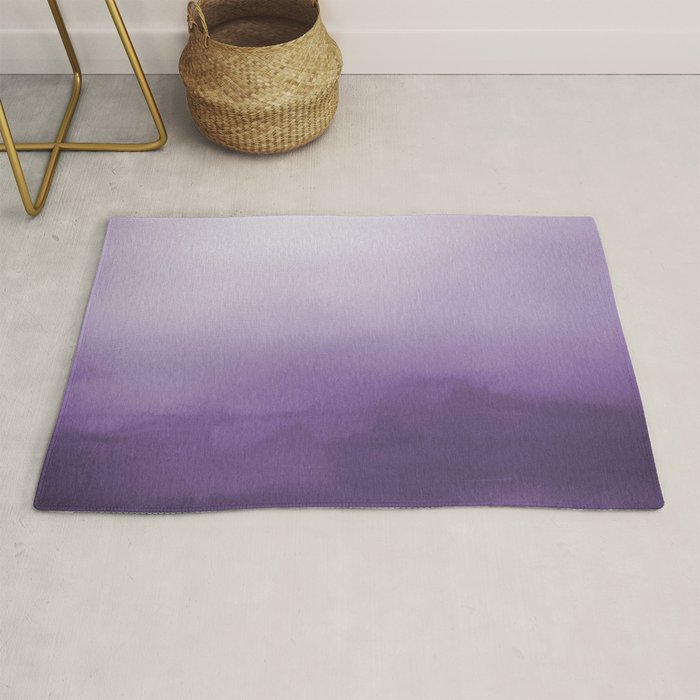 Inspired by Pantone Chive Blossom Purple 18-3634 Watercolor Abstract Art Rug Gallery Image 1