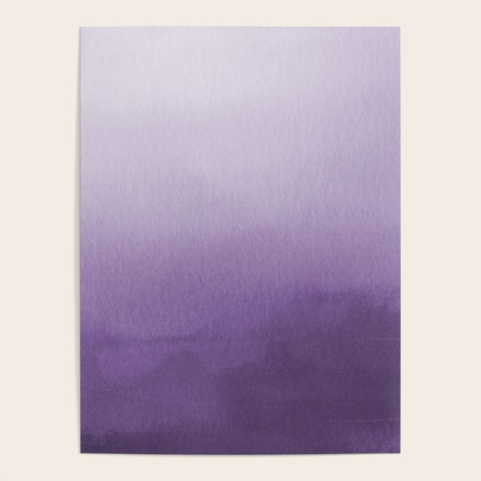 Inspired by Pantone Chive Blossom Purple 18-3634 Watercolor Abstract Art Poster Gallery Image 1