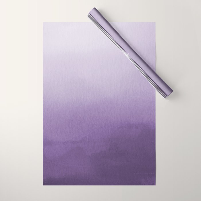 Inspired by Pantone Chive Blossom Purple 18-3634 Watercolor Abstract Art Wrapping Paper Gallery Image 1