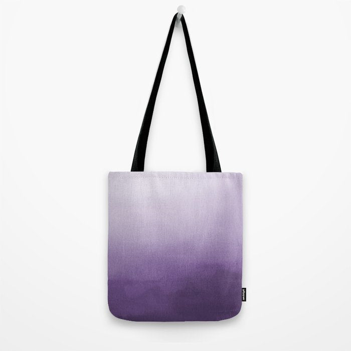 Inspired by Pantone Chive Blossom Purple 18-3634 Watercolor Abstract Art Tote Bag Gallery Image 2