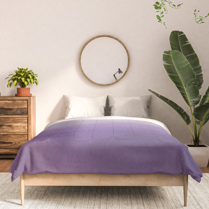 Inspired by Pantone Chive Blossom Purple 18-3634 Watercolor Abstract Art Comforter Gallery Image 3