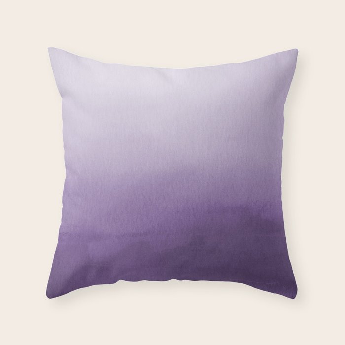 Inspired by Pantone Chive Blossom Purple 18-3634 Watercolor Abstract Art Throw Pillow Gallery Image 6