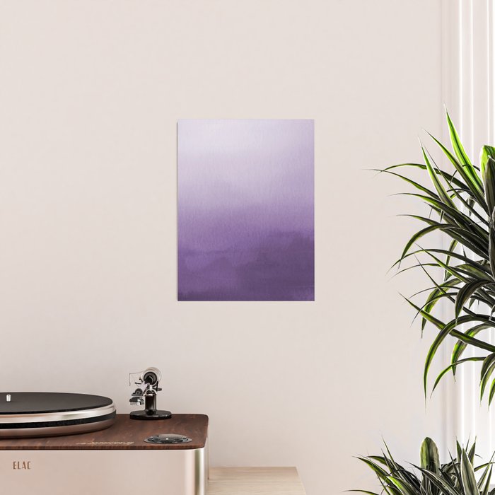 Inspired by Pantone Chive Blossom Purple 18-3634 Watercolor Abstract Art Poster Gallery Image 2
