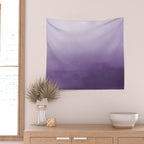 Inspired by Pantone Chive Blossom Purple 18-3634 Watercolor Abstract Art Wall Tapestry Gallery Image 2