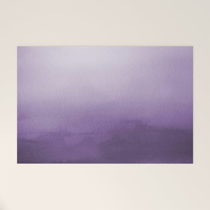 Inspired by Pantone Chive Blossom Purple 18-3634 Watercolor Abstract Art Welcome Mat Gallery Image 1