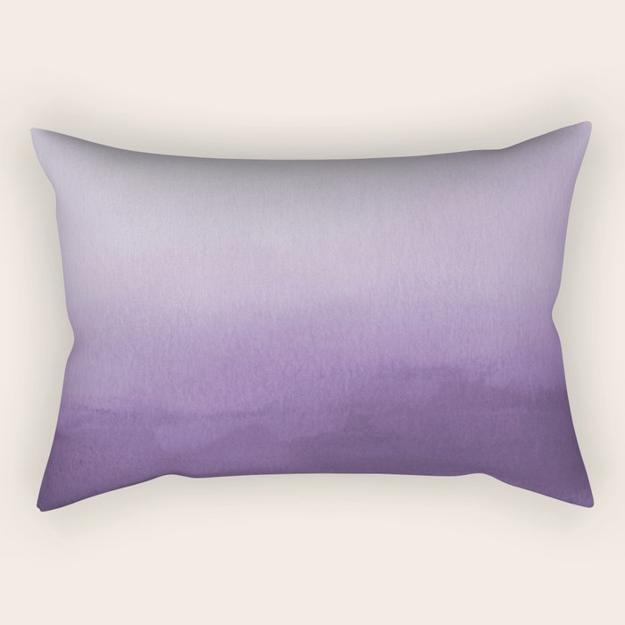 Inspired by Pantone Chive Blossom Purple 18-3634 Watercolor Abstract Art Rectangular Pillow Gallery Image 1