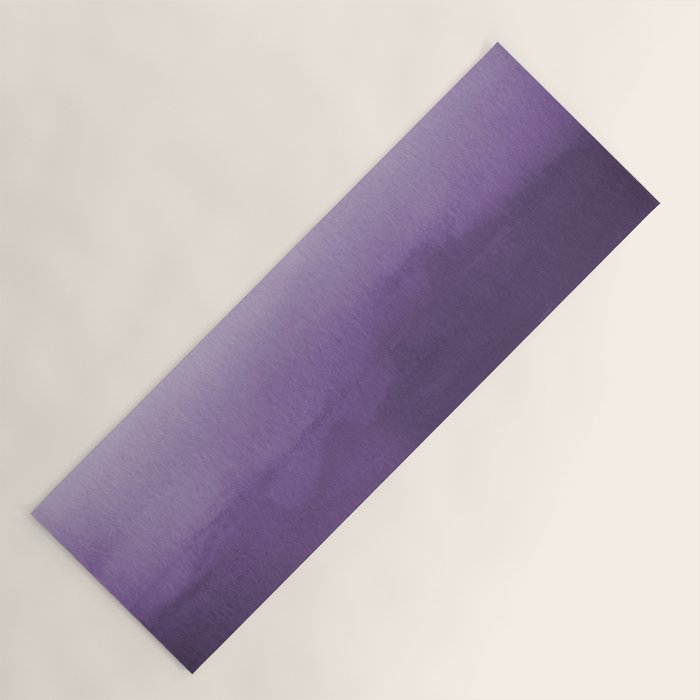 Inspired by Pantone Chive Blossom Purple 18-3634 Watercolor Abstract Art Yoga Mat Gallery Image 1