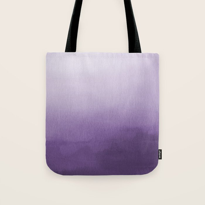 Inspired by Pantone Chive Blossom Purple 18-3634 Watercolor Abstract Art Tote Bag Gallery Image 1