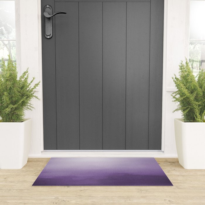 Inspired by Pantone Chive Blossom Purple 18-3634 Watercolor Abstract Art Welcome Mat Gallery Image 3