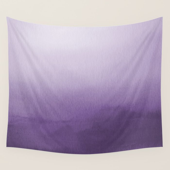 Inspired by Pantone Chive Blossom Purple 18-3634 Watercolor Abstract Art Wall Tapestry Gallery Image 4