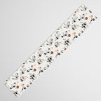 Basketball Fun Comic Illustration Pattern with Balls on Grey Background Table Runner Gallery Image 3