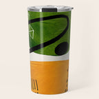 Mid Century Modern Abstract Colorful Art Patterns Olive Green Yellow Ochre Orbit Geometric Objects Travel Mug Gallery Image 1