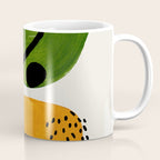 Mid Century Modern Abstract Colorful Art Patterns Olive Green Yellow Ochre Orbit Geometric Objects Coffee Mug Gallery Image 1