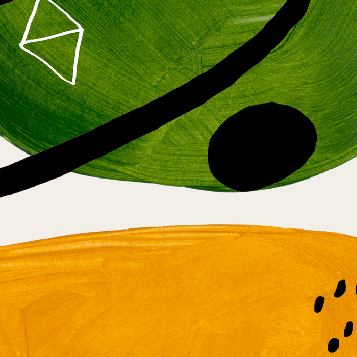 Mid Century Modern Abstract Colorful Art Patterns Olive Green Yellow Ochre Orbit Geometric Objects Coffee Mug Gallery Image 2