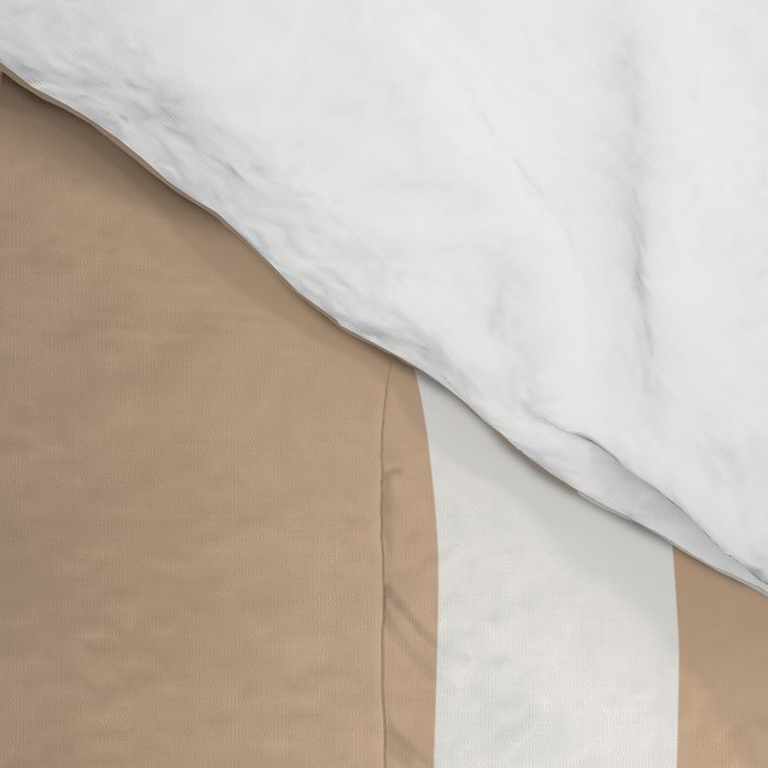 Modern Retro Liquid Swirl Abstract Pattern Square in Coffee Creme and Nearly White Cream Comforter Gallery Image 4
