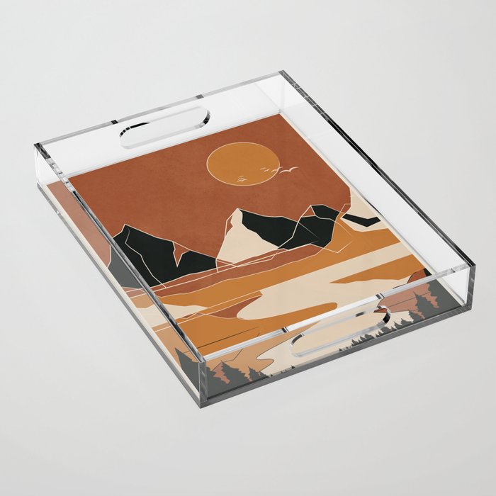 Minimal Abstract Art Landscape 03 Acrylic Tray Gallery Image 1