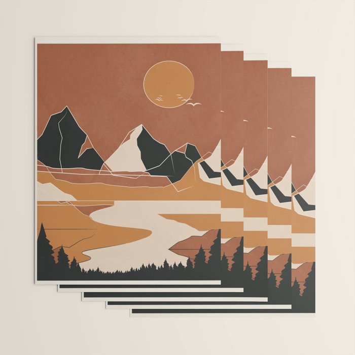 Minimal Abstract Art Landscape 03 Wrapping Paper Gallery Image 3