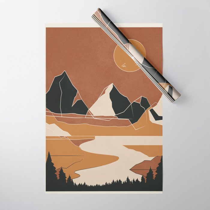 Minimal Abstract Art Landscape 03 Wrapping Paper Gallery Image 1