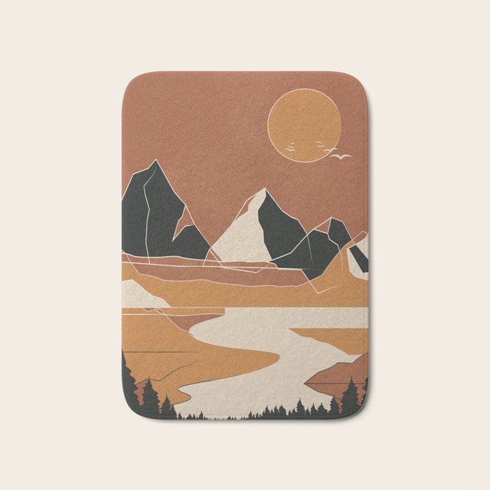 Minimal Abstract Art Landscape 03 Bath Mat Gallery Image 1