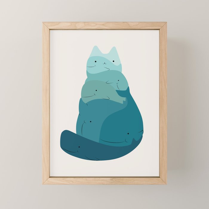 Cat Landscape 171: A Hungry Cat Mini Art Print Gallery Image 1