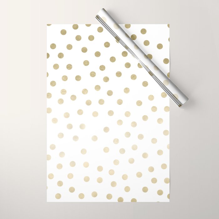 Stylish Gold Polka Dots Wrapping Paper Gallery Image 1