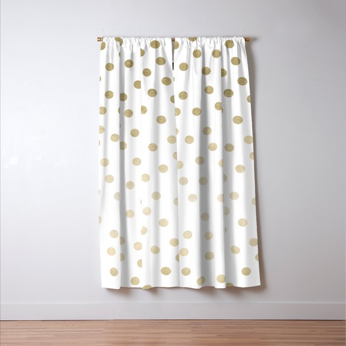 Stylish Gold Polka Dots Window Curtain Gallery Image 3
