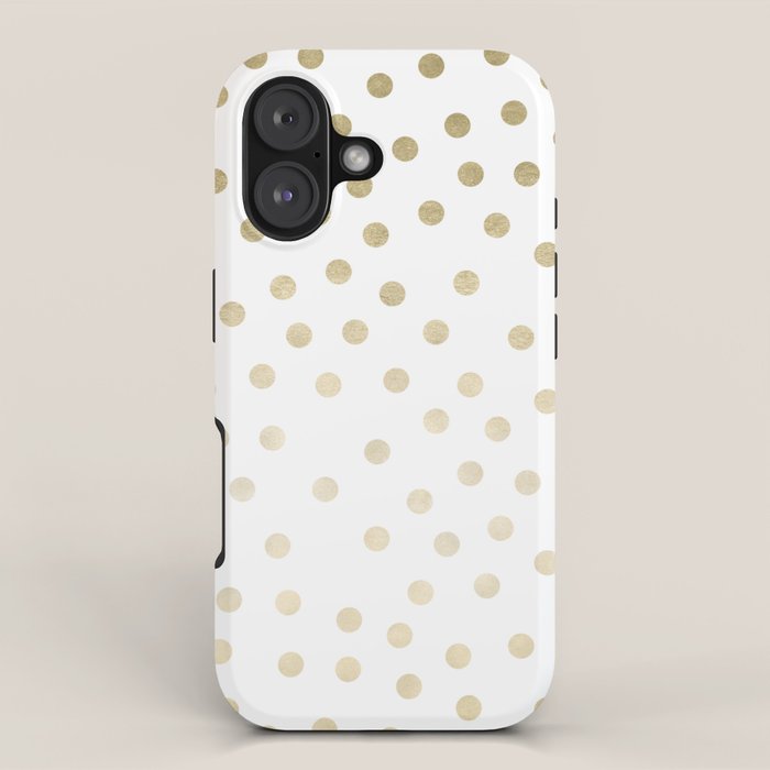 Stylish Gold Polka Dots iPhone Case Gallery Image 1
