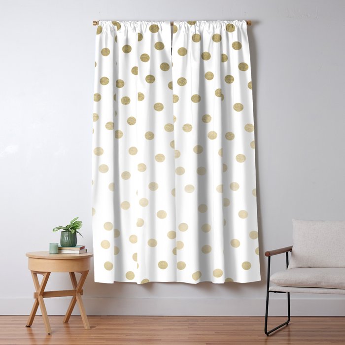 Stylish Gold Polka Dots Window Curtain Gallery Image 5