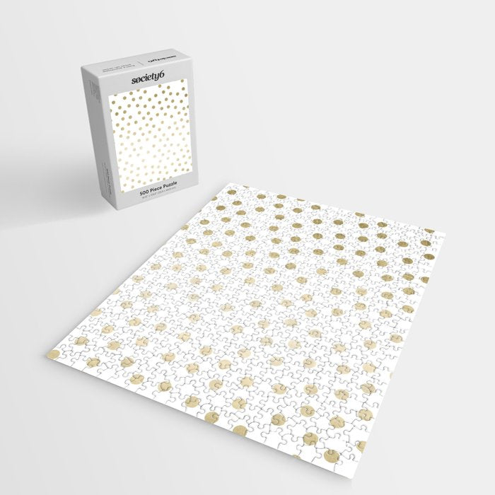 Stylish Gold Polka Dots Jigsaw Puzzle Gallery Image 2