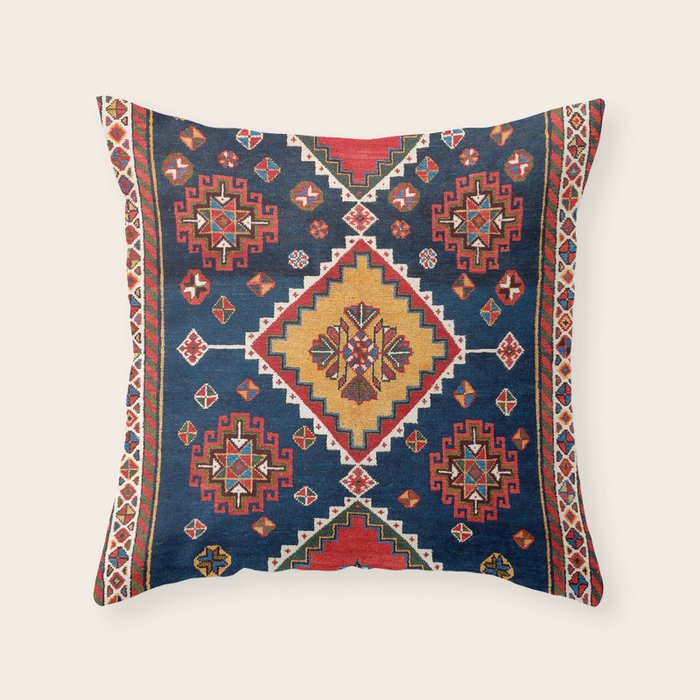 Luri Gabbeh Fars Southwest Persian Rug Print Throw Pillow Gallery Image 1