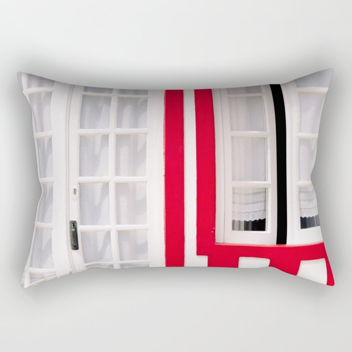 Red Stripes Beach House - Window - Door - Travel photography Rectangular Pillow Gallery Image 2