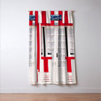 Red Stripes Beach House - Window - Door - Travel photography Window Curtain Gallery Image 3